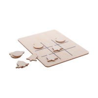 TixTax Christmas tic-tac-toe. ornament & bell, natural