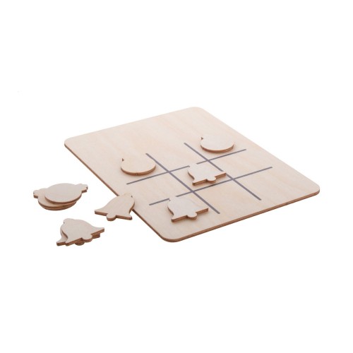 TixTax Christmas tic-tac-toe. ornament & bell, natural