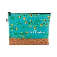 CreaBeauty Cork L RPET custom cosmetic bag, black