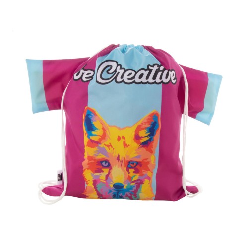 CreaDraw T RPET custom drawstring bag, white