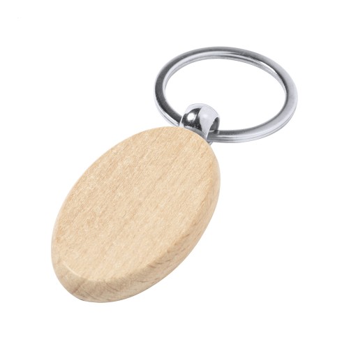 Wokke keyring. oval, natural