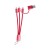 Rashort sleutelhanger met USB-oplaadkabel, rood
