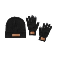 Pashen hat and gloves set, black
