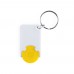 Trolex trolley coin keyring, yellow