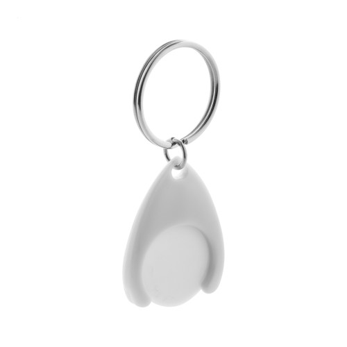 Nelly trolley coin keyring, white