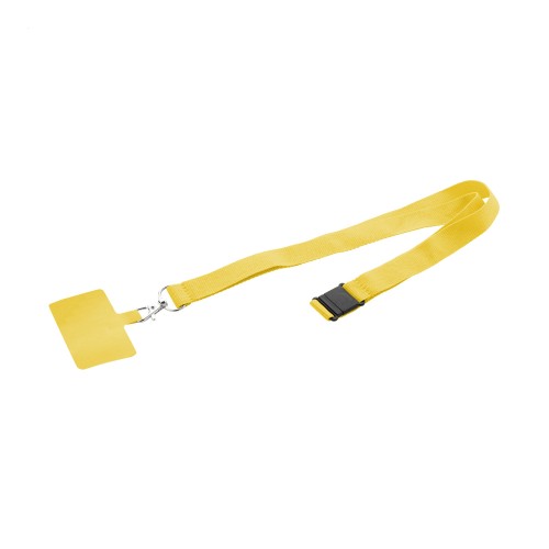Revent Call RPET mobile holder lanyard, yellow
