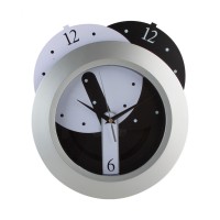 Brattain wall clock, silver