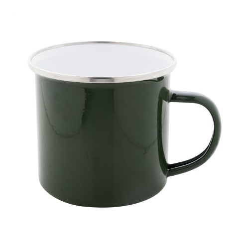 Enavint emaille mok, donker groen