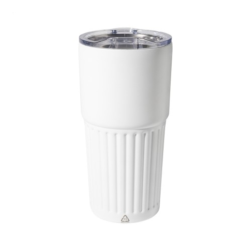 Streaky Tall thermosbeker, wit