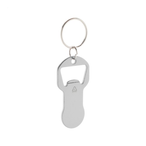 Biropi bottle opener keyring, silver