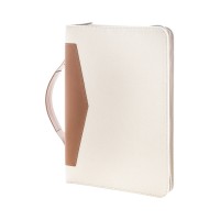 Carbasa Zip recycled canvas document folder, natural