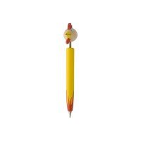 Zoom pen met figuurtje. haan, geel