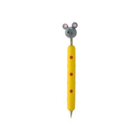Zoom pen met figuurtje. muis, geel
