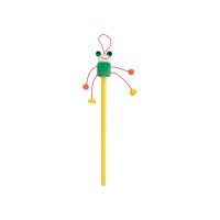 Farm wooden pencil. frog, yellow