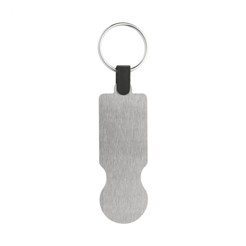 SteelCart trolley coin keyring, silver