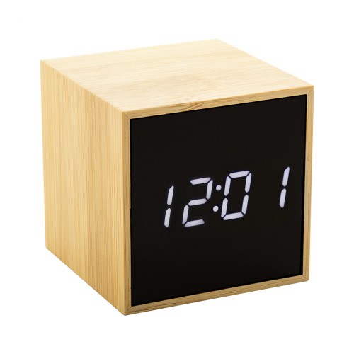 Boolarm bamboo alarm clock, natural
