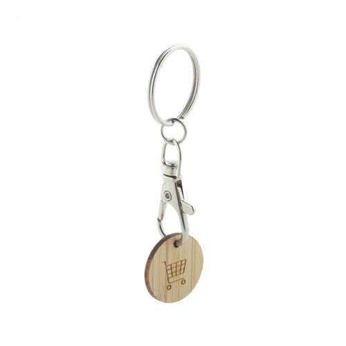 Boomarket trolley coin keyring, natural
